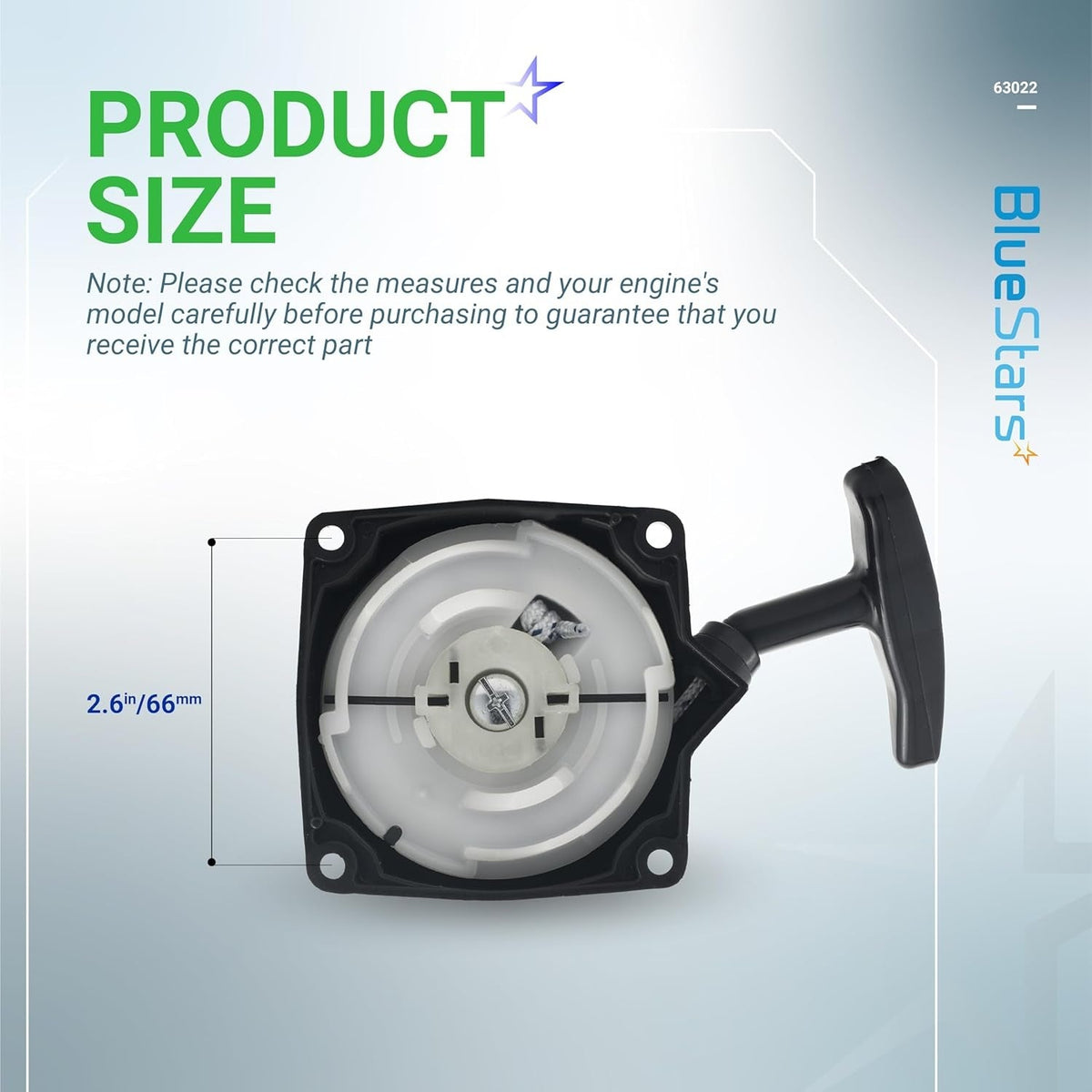 63022 Recoil Starter - Fits 52cc Predator Harbor Freight Earth Auger Quake MC43
