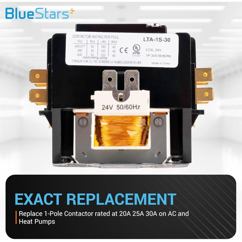 C130A 1 Pole Contactor 30 Amp 24VAC Coil
