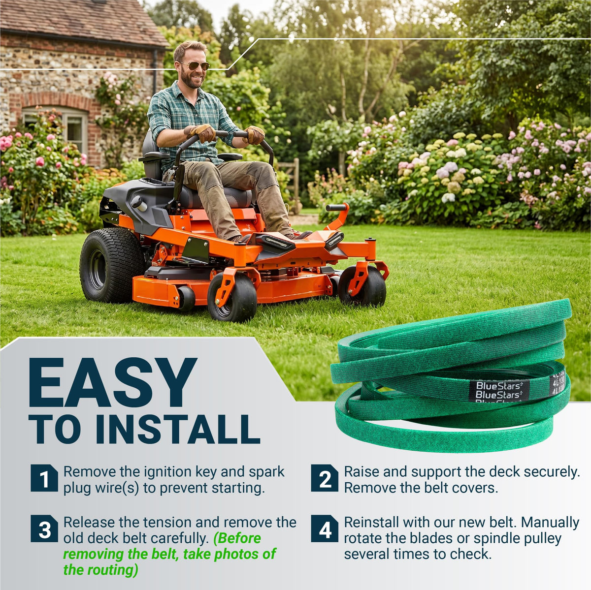 7200523 Deck Belt - 42" Ariens Ikon-X/Ikon XD, Gravely ZT42/ZTX42 - 130" x 1/2"