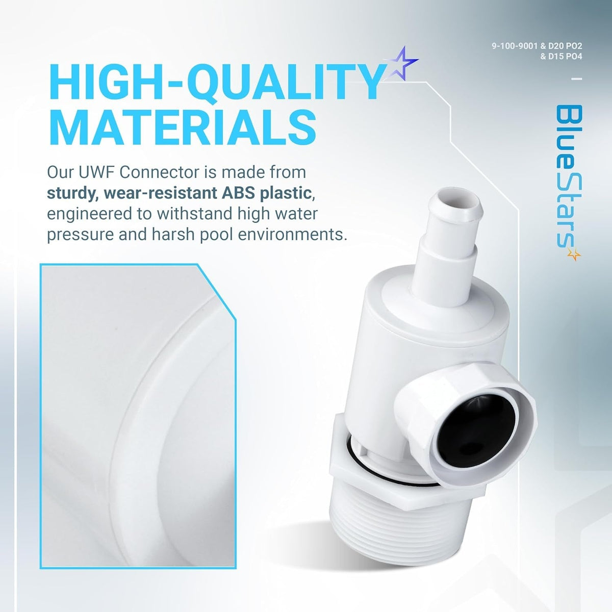 9-100-9001 UWF Connector Assembly and D20 Hose Swivel, D15 Feed Hose Nut