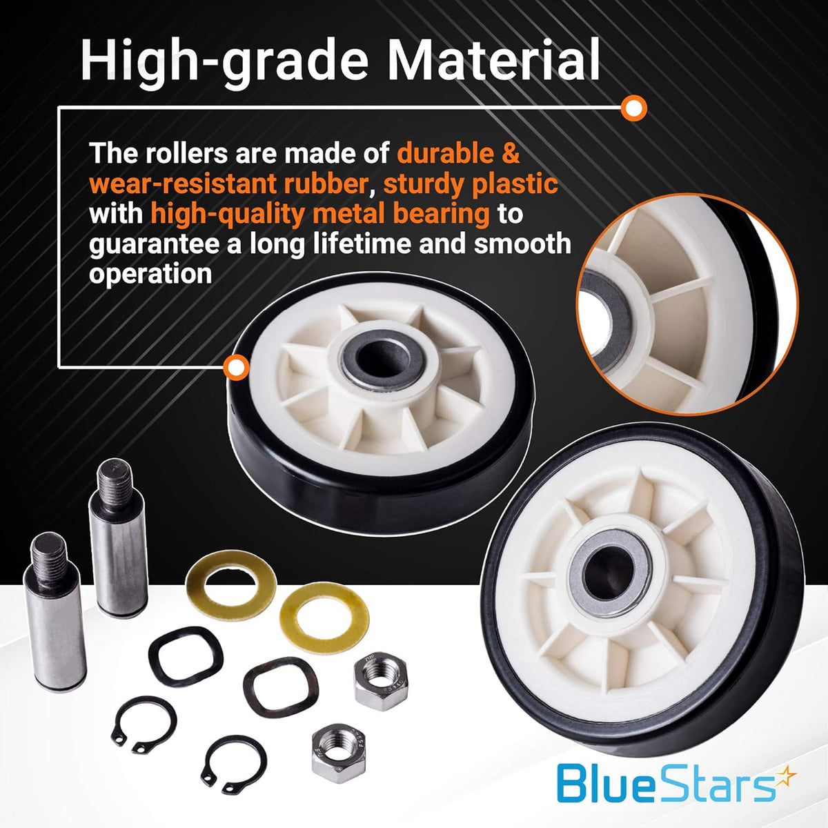 12001541 303373K Dryer Drum Support Roller Kit for Maytag Crosley Jenn-Air - 2 Pack