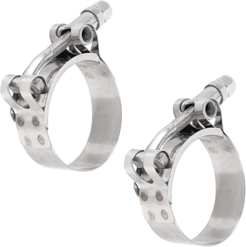 1.5" T-Bolt Hose Clamps - 44-50 mm Working Range, Automotive/Exhaust/Turbo Pipes -  2 Pack