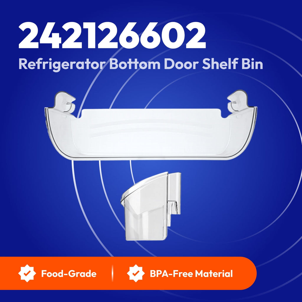 242126602 Refrigerator Clear Door Shelf Bin - Compatible with Frigidaire/Electrolux