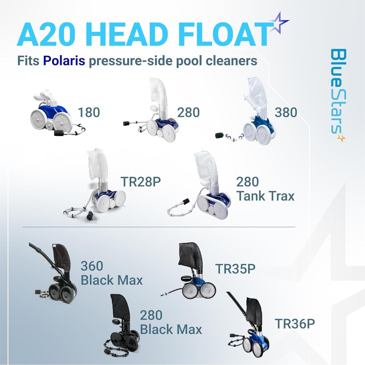 A20 EA20 Float Head Ballast Float for Polaris 280/360, Kreepy Krauly Legend Cleaners - 2 Pack