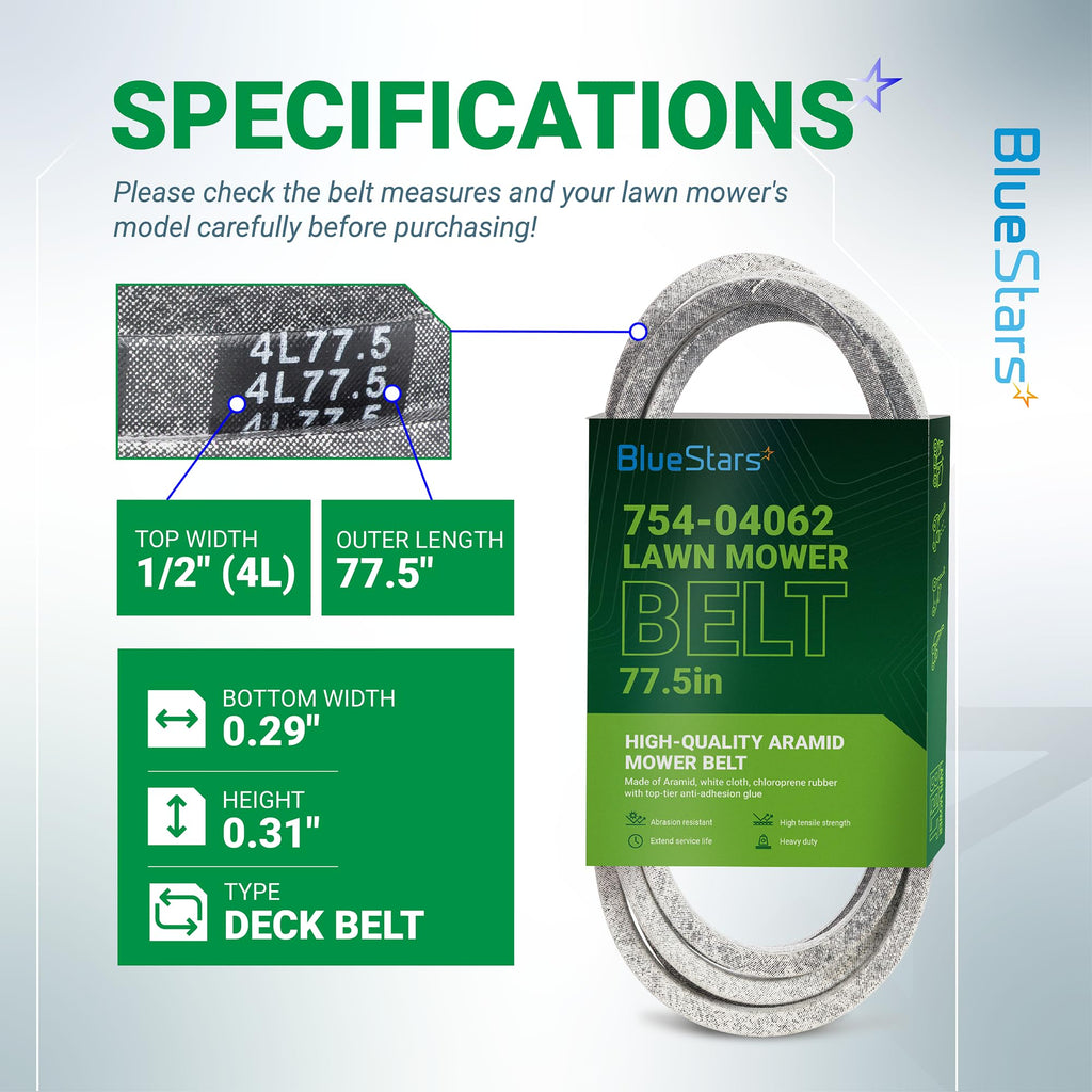 754-04062, 954-04062 Deck Belt, 38" Bolens 13AM762F765 13AM761F065, 77.5"