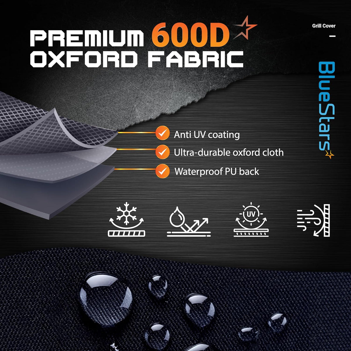58 inch Grill Cover, 600D Outdoor Cover for Genesis Weber Char-Broil Nexgrill Grills