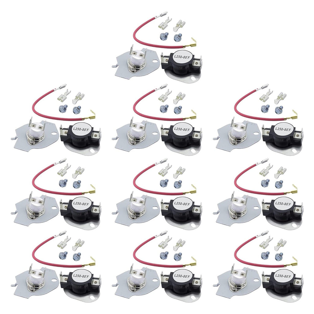 279816 Dryer Thermal Cut-off Kit for Whirlpool Kenmore Maytag Amana - 10 Pack