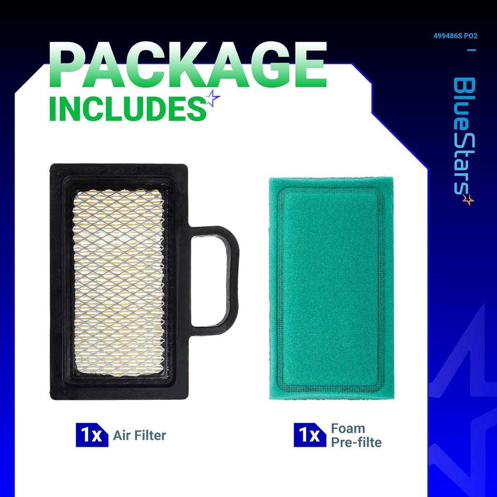 499486S 698754 Air Filter & 273638 273638S Pre Filter for John Deere D140 D130 L120 Z425 - 2 Pack