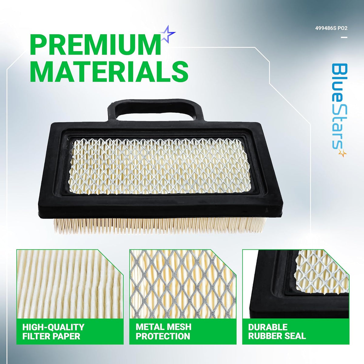 499486S 698754 Air Filter & 273638 273638S Pre Filter for John Deere D140 D130 L120 Z425 - 2 Pack