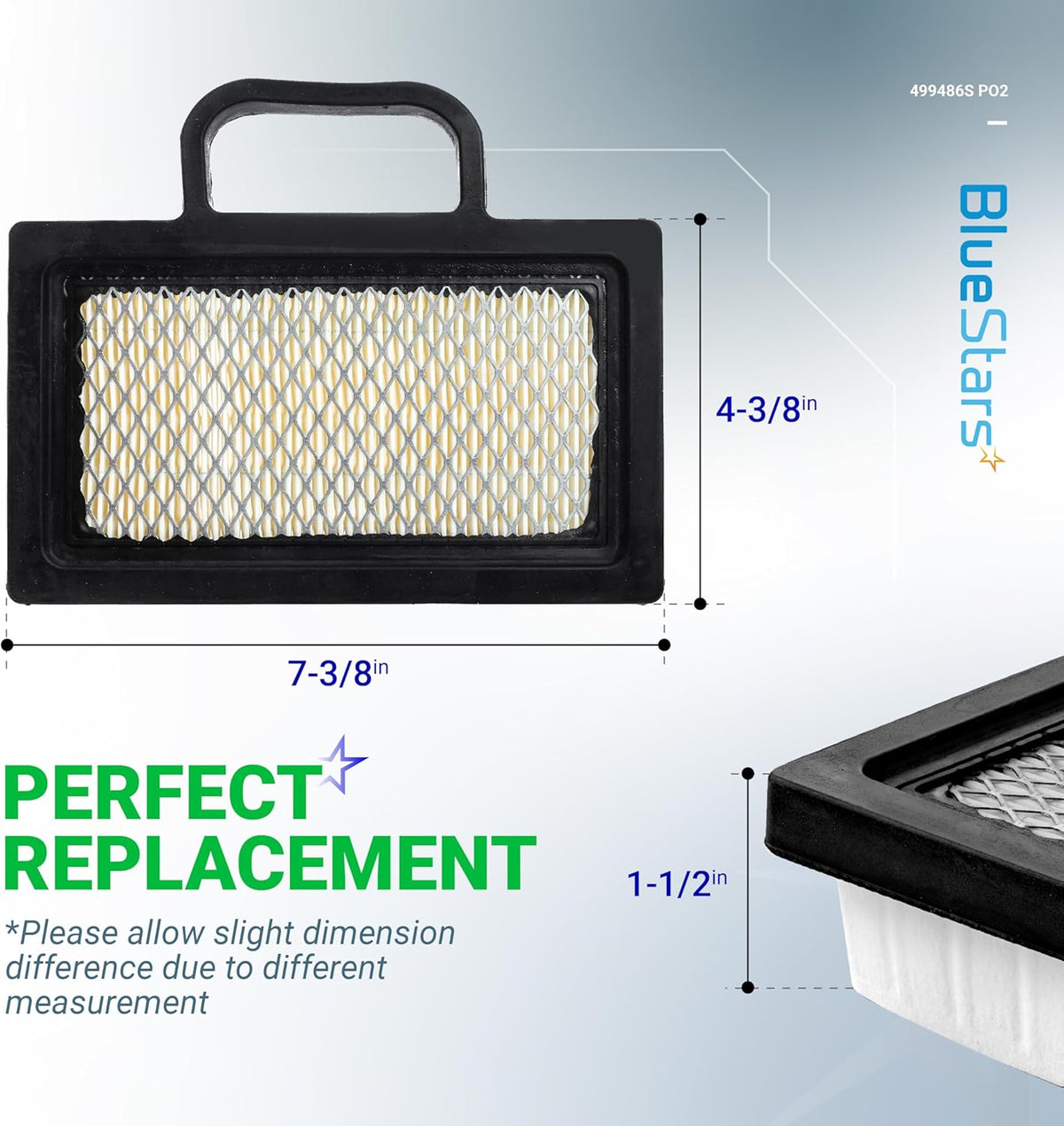 499486S 698754 Air Filter & 273638 273638S Pre Filter for John Deere D140 D130 L120 Z425 - 2 Pack