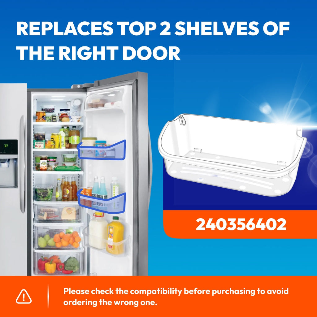 240356402 Refrigerator Clear Premium Door Shelf Bin - Compatible with Frigidaire