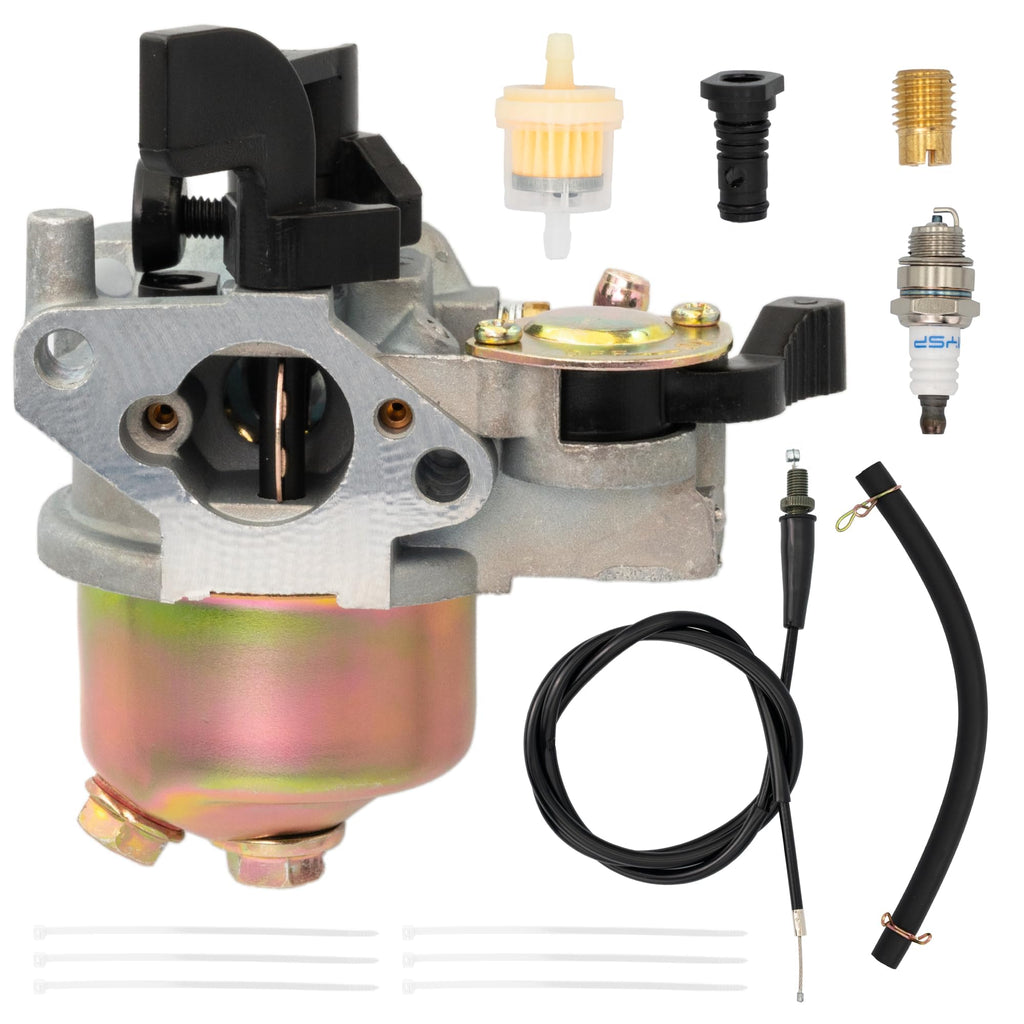 Carburetor Kit with Throttle Cable & Main Jet - 79–105cc Mini Bike/Go-Kart, Coleman Baja Motovox Mega Moto