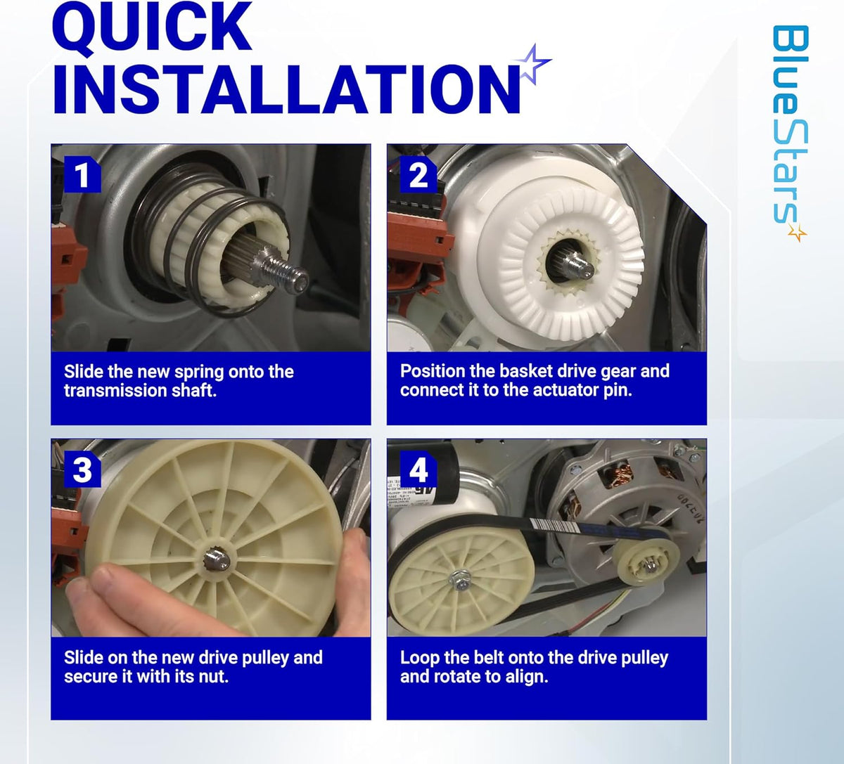 W10721967 Washer Pulley Clutch Kit & W10006384 Drive Belt for Whirlpool Kenmore Maytag