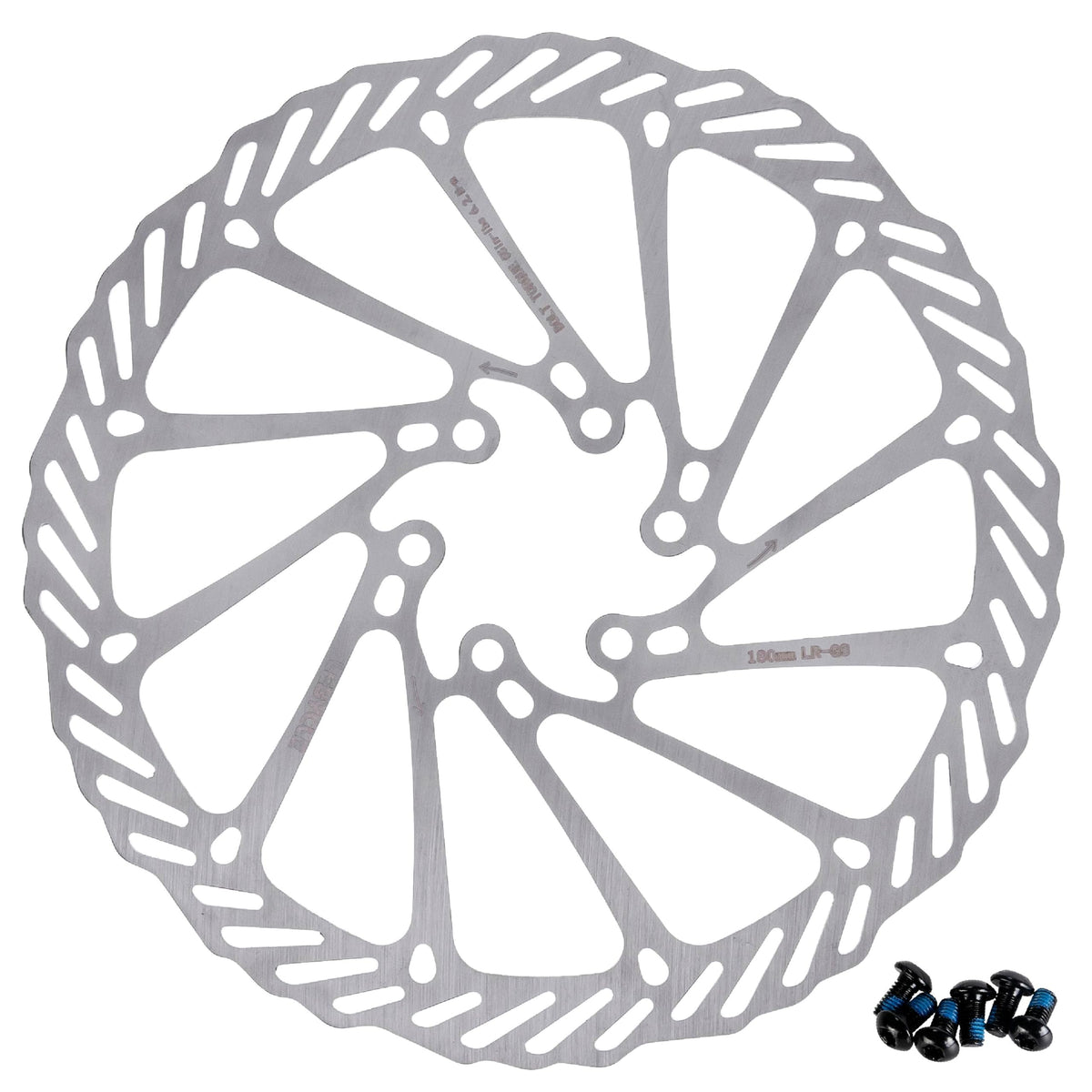 180 mm Stainless Steel Disc Brake Rotor - 6 Bolts, Road/Mountain Bike/MTB/BMX