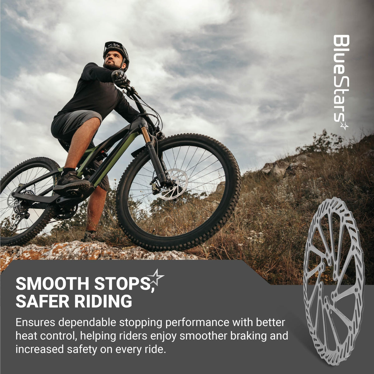 180 mm Stainless Steel Disc Brake Rotor - 6 Bolts, Road/Mountain Bike/MTB/BMX