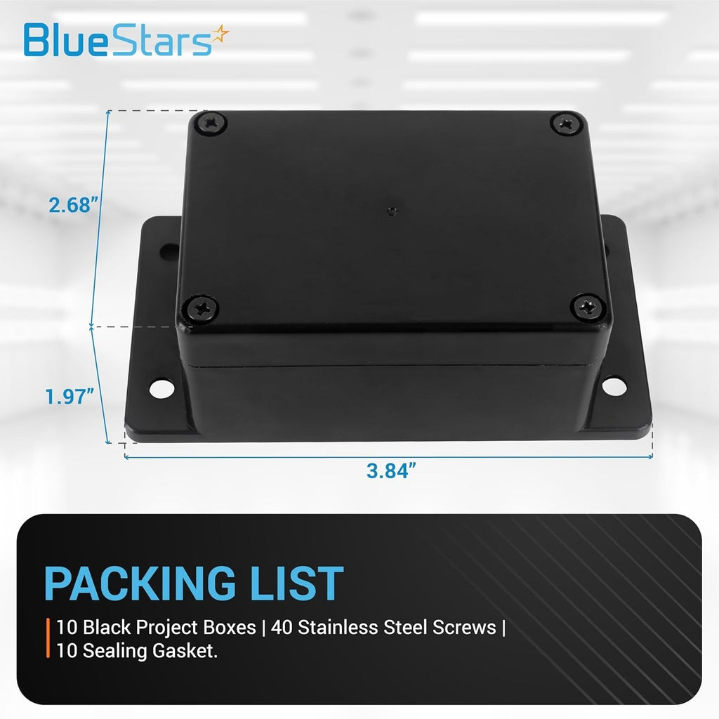 IP65 ABS Project Box with Fixed Ear (3.94" x 2.68" x 1.97") - 2 Pack