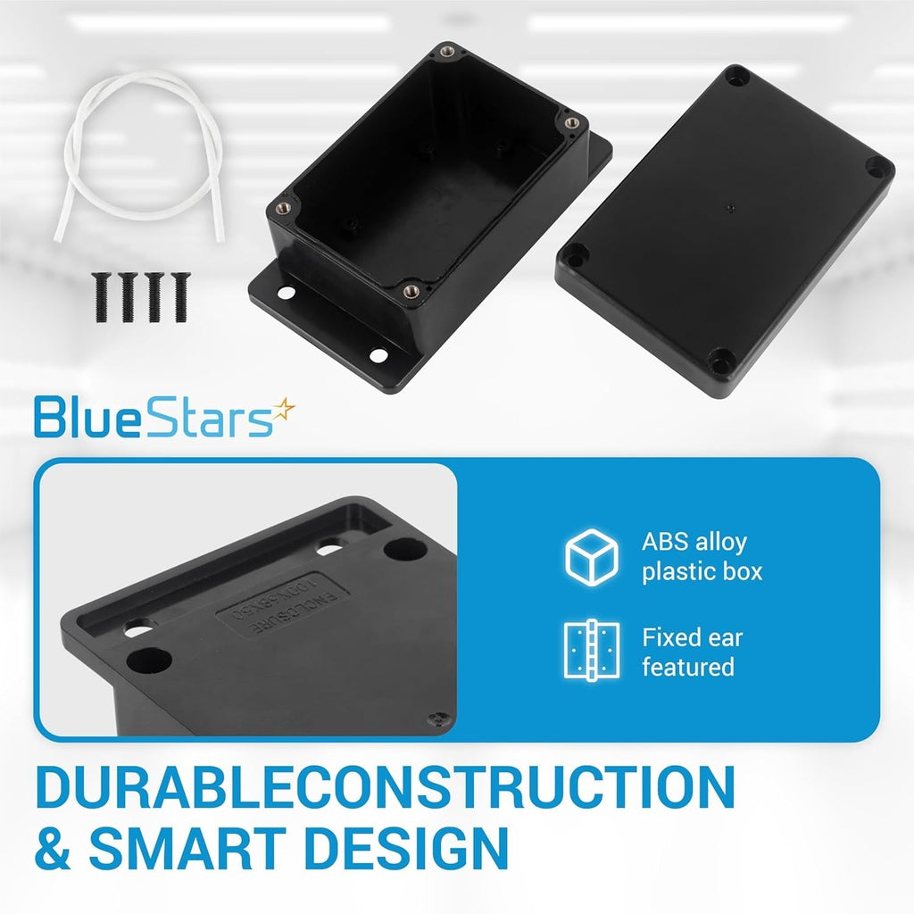 IP65 ABS Project Box with Fixed Ear (3.94" x 2.68" x 1.97") - 2 Pack