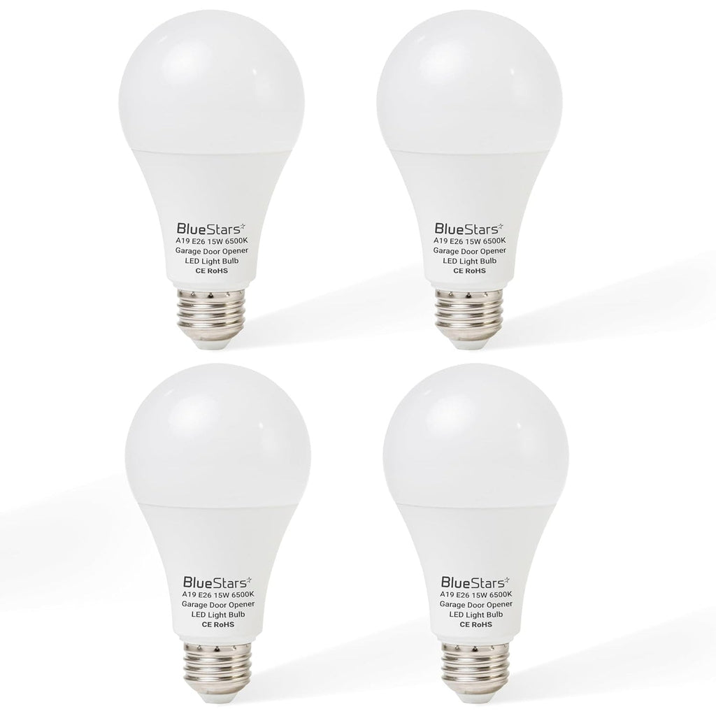 Garage Door Opener LED Bulbs, 15W 100W Equivalent, 1500Lm, 6500K, E26 - 4 Pack