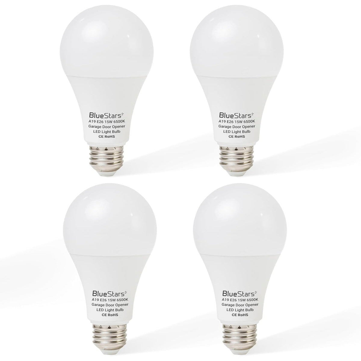 Garage Door Opener LED Bulbs, 15W 100W Equivalent, 1500Lm, 6500K, E26 - 4 Pack
