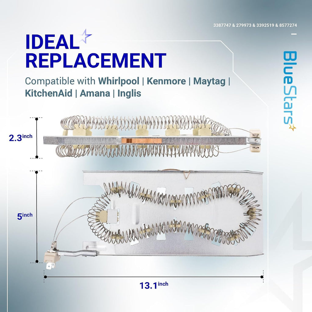 3387747 Dryer Heating Element 3392519 279973 Thermal Fuse 8577274 Thermistor for Whirlpool Kenmore