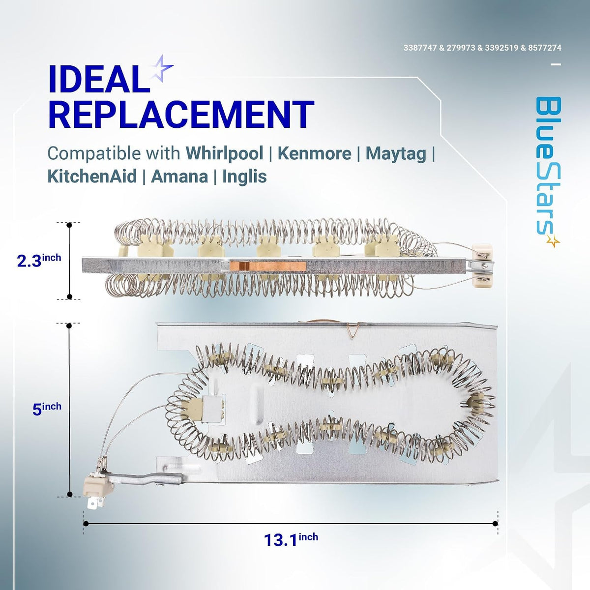 3387747 Dryer Heating Element 3392519 279973 Thermal Fuse 8577274 Thermistor for Whirlpool Kenmore