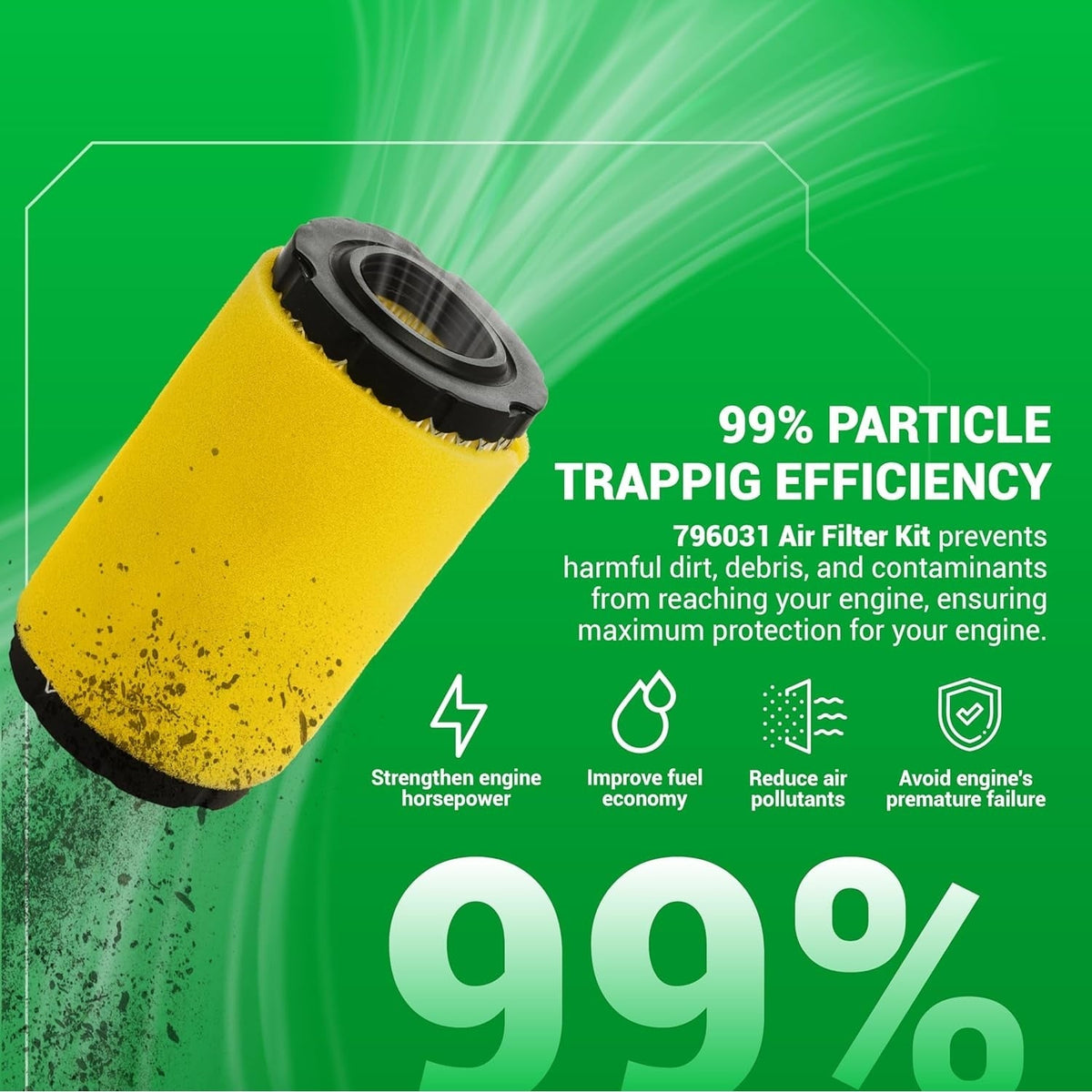 793569 793685 Air Filter & 696854 492932 Oil Filter for Intek 33R877 31Q777 John Deere