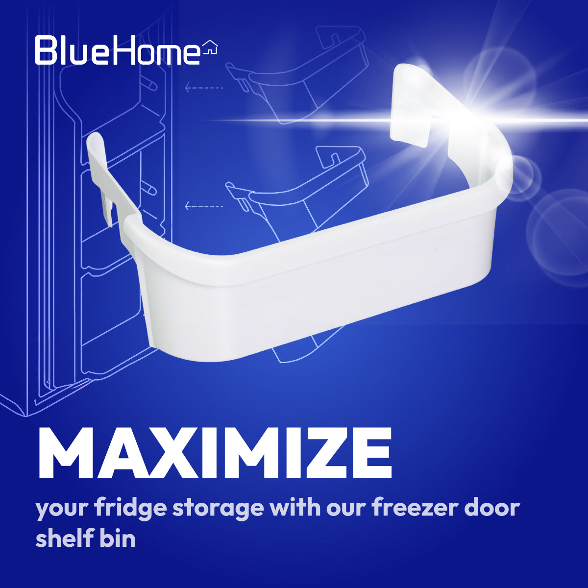 240351601 Freezer Door Shelf Bin Side Frame - Compatible with Frigidaire