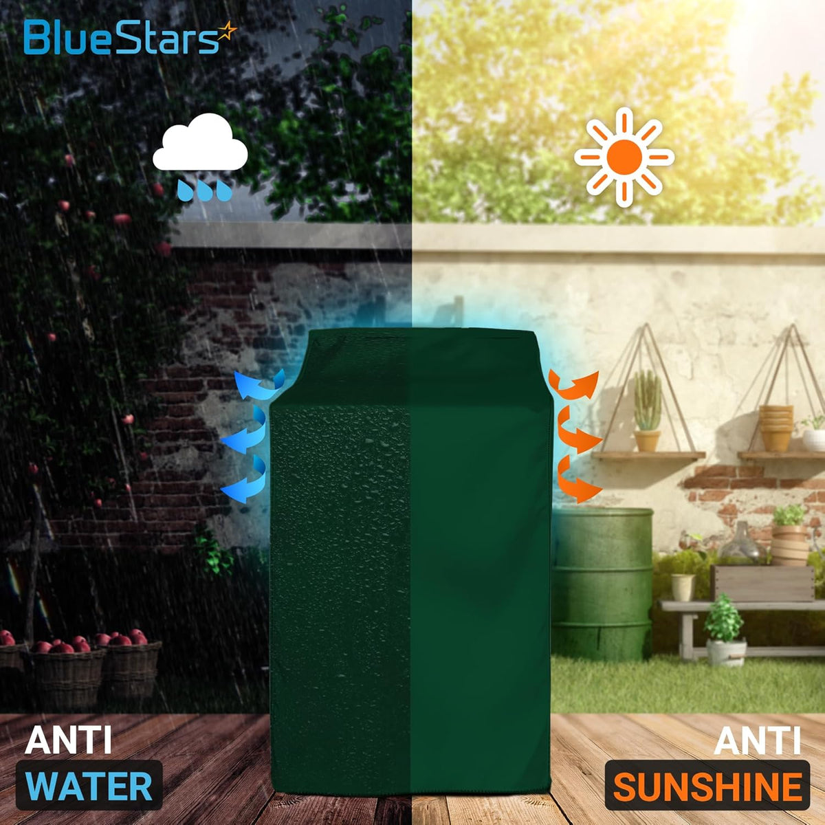 Top-Load Washer Cover, Outdoor Protection, W29" x D28" x H43" - Green