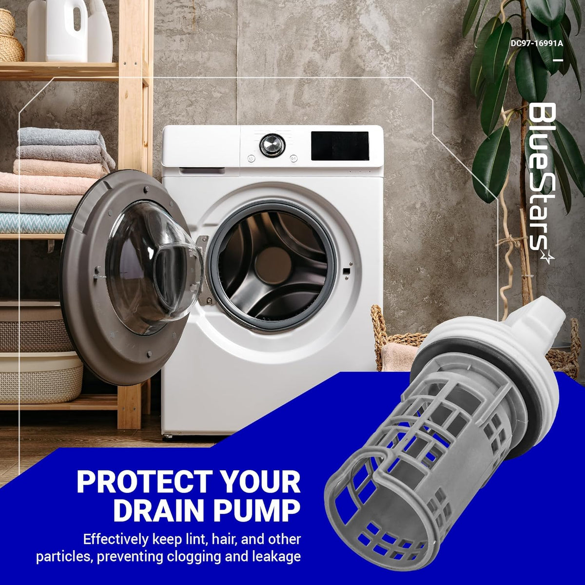 DC97-16991A Washer Drain Pump Filter for Samsung Washing Machines