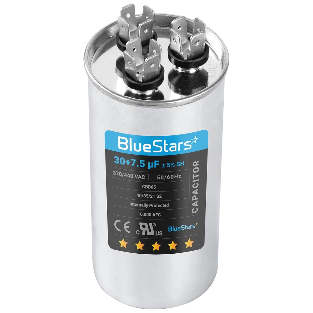 30+7.5 uF 370/440VAC ±5% Dual Run Capacitor for Condenser Heat Pump