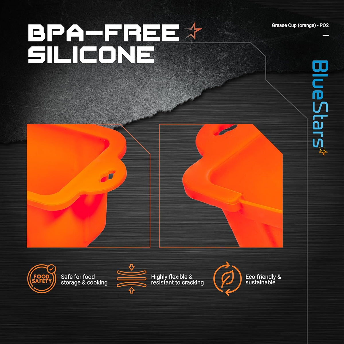Reusable Silicone Grease Cup Liners for Blackstone Griddles - 2 Pack