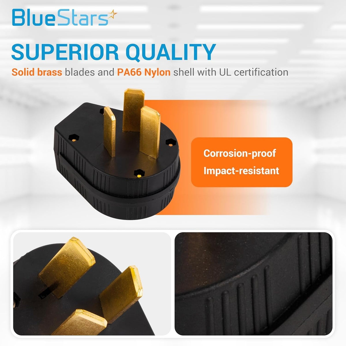 NEMA 10-30P & NEMA 10-50P Interchangeable Straight Blade Angle Plug