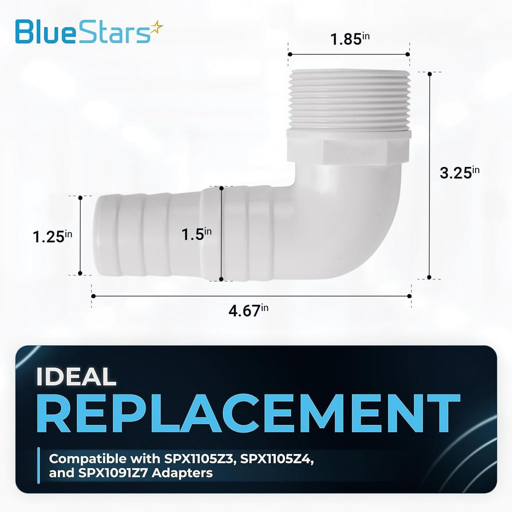 SPX1105Z3 1.5" 90° Elbow Pool Hose Adapter for Hayward SPX1105Z4 SPX1091Z7 - 2 Pack