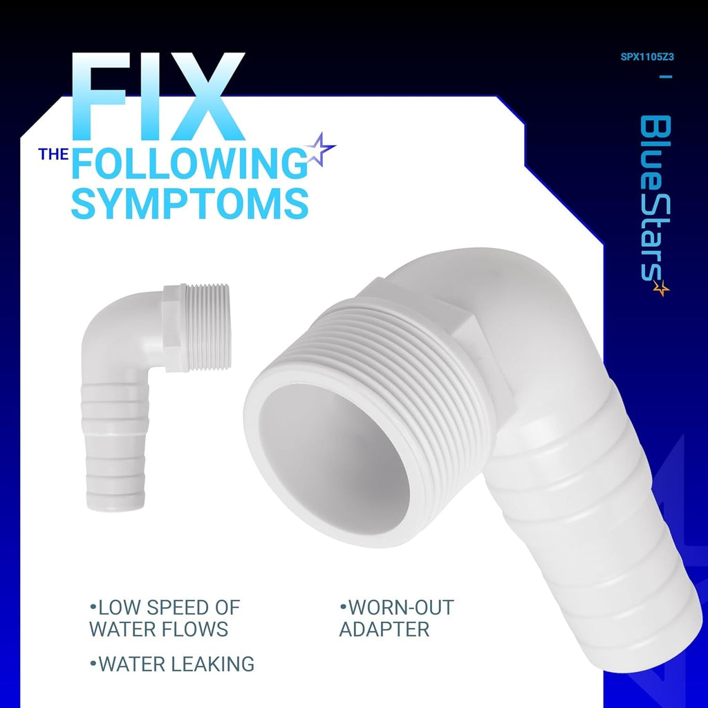 SPX1105Z3 1.5" 90° Elbow Pool Hose Adapter for Hayward SPX1105Z4 SPX1091Z7 - 2 Pack