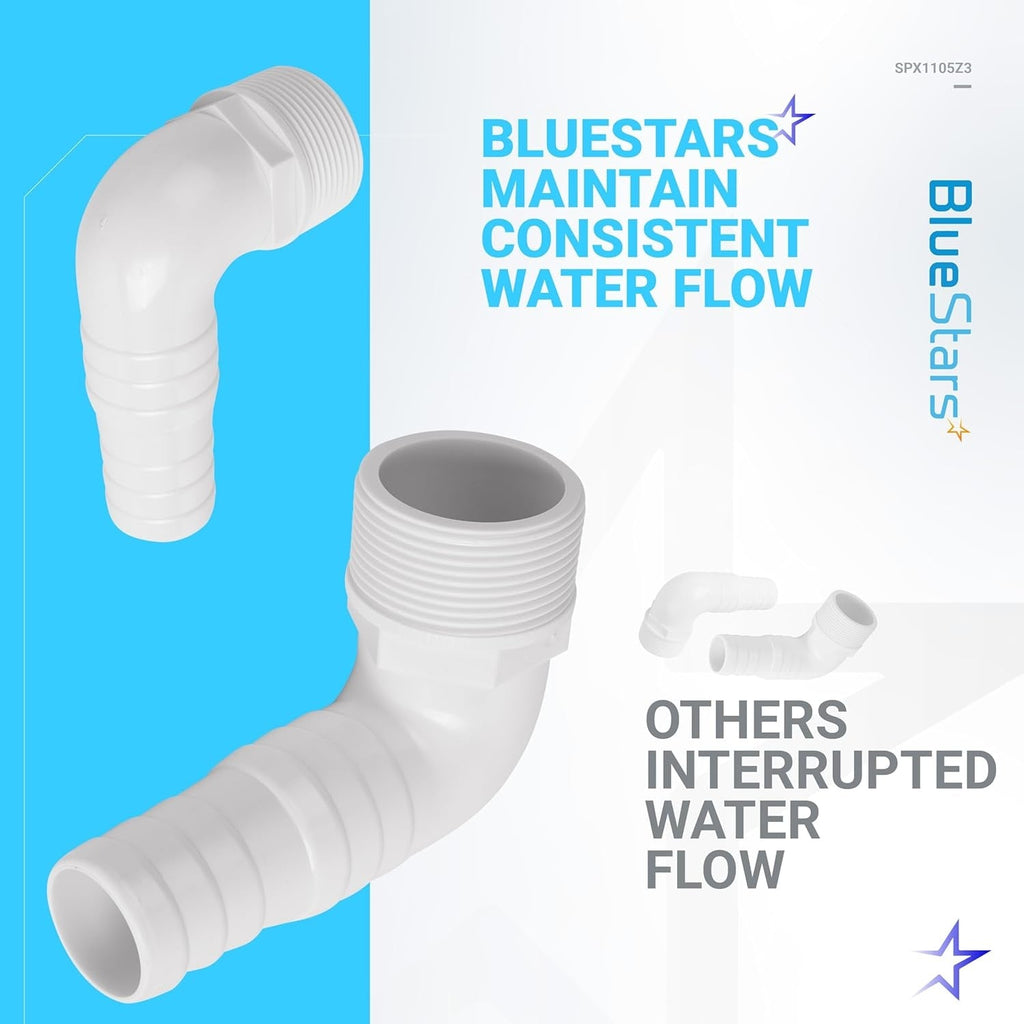 SPX1105Z3 1.5" 90° Elbow Pool Hose Adapter for Hayward SPX1105Z4 SPX1091Z7 - 2 Pack