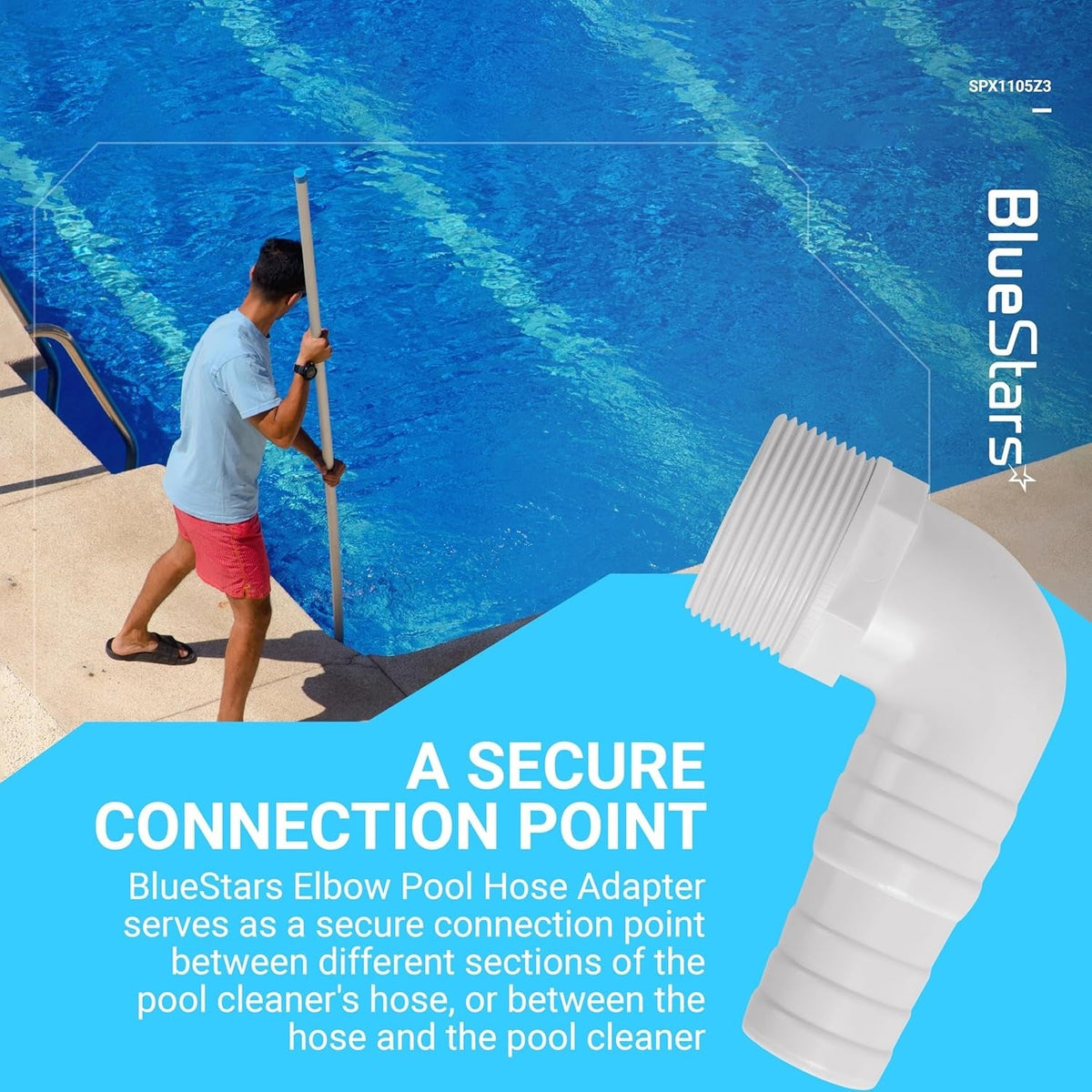 SPX1105Z3 1.5" 90° Elbow Pool Hose Adapter for Hayward SPX1105Z4 SPX1091Z7 - 2 Pack