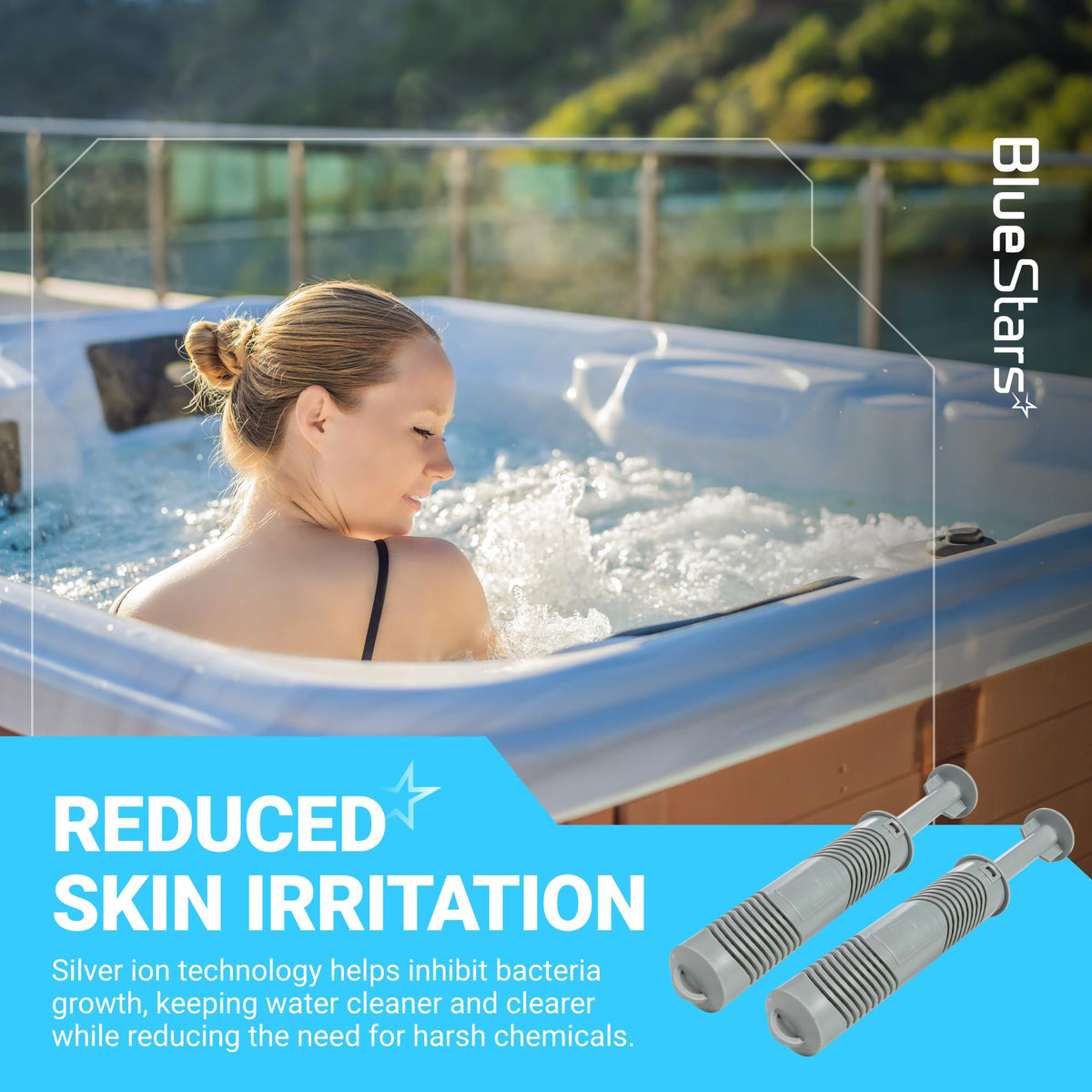 Hot Tub Silver Ion Cartridge - Hot Springs Spa Ion Ag+, 4-Month Water Care - 2 Pack