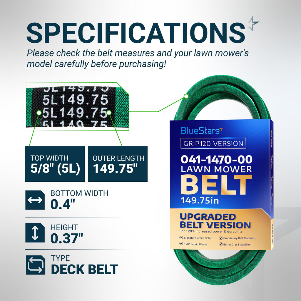 041-1470-00 Deck Belt - 48" Bad Boy ZT Elite/MZ/Magnum/Maverick HD - 5/8" x 149.75"