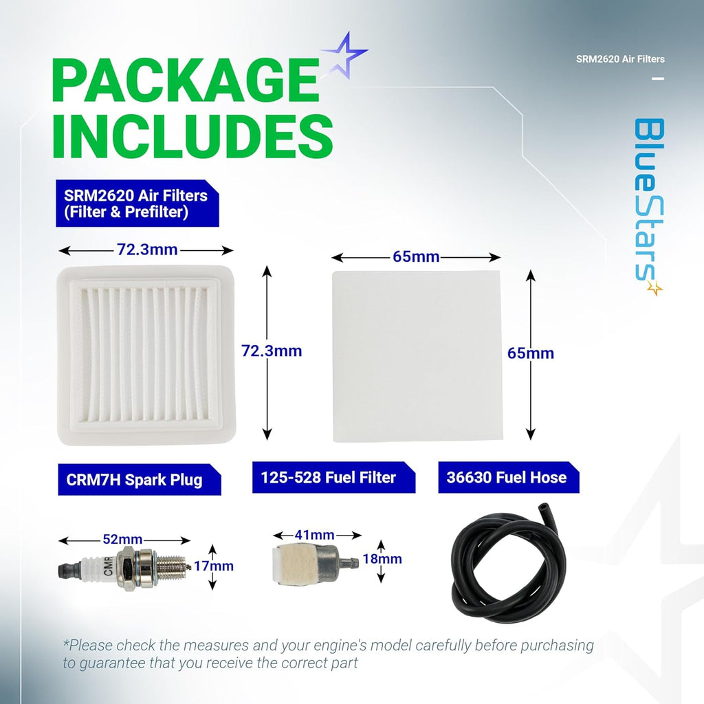 SRM-2620 Air Filter & Maintenance Kit - Fits Echo SRM-2620, BRD-2620, PAS-2620