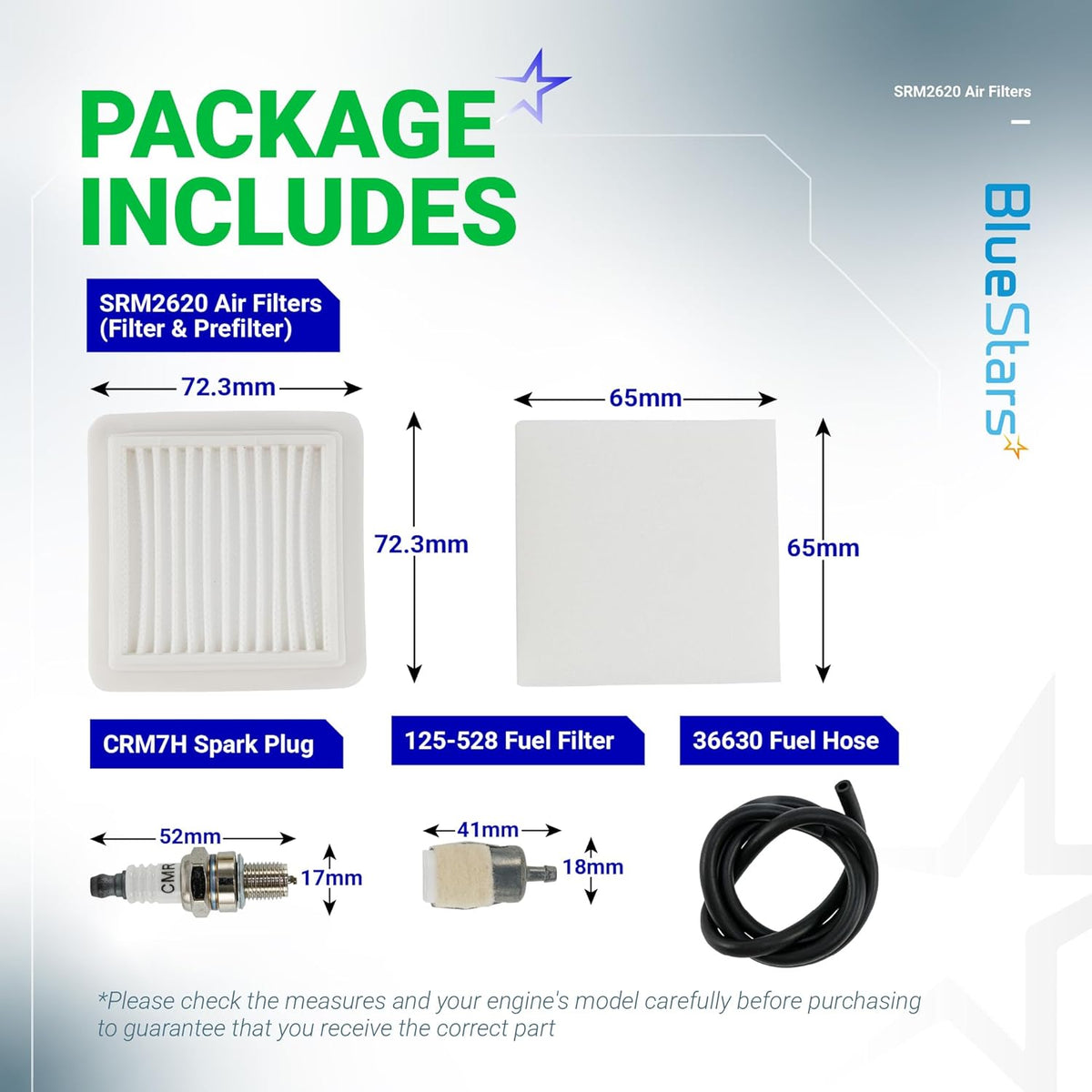 SRM-2620 Air Filter & Maintenance Kit - Fits Echo SRM-2620, BRD-2620, PAS-2620