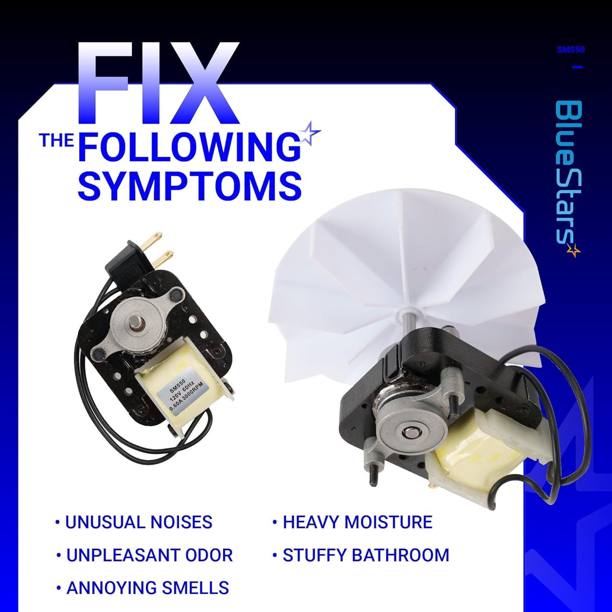 SM550 Bathroom Fan Motor Electric Vent Fan