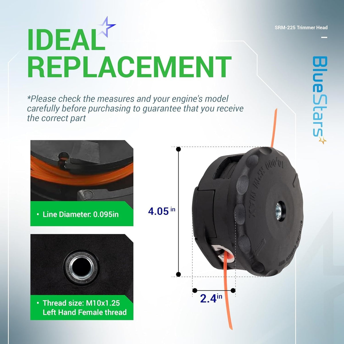 SRM-225 String Trimmer Head - Fits Echo SRM-225 SRM-210 SRM-2100 - 2 Pack