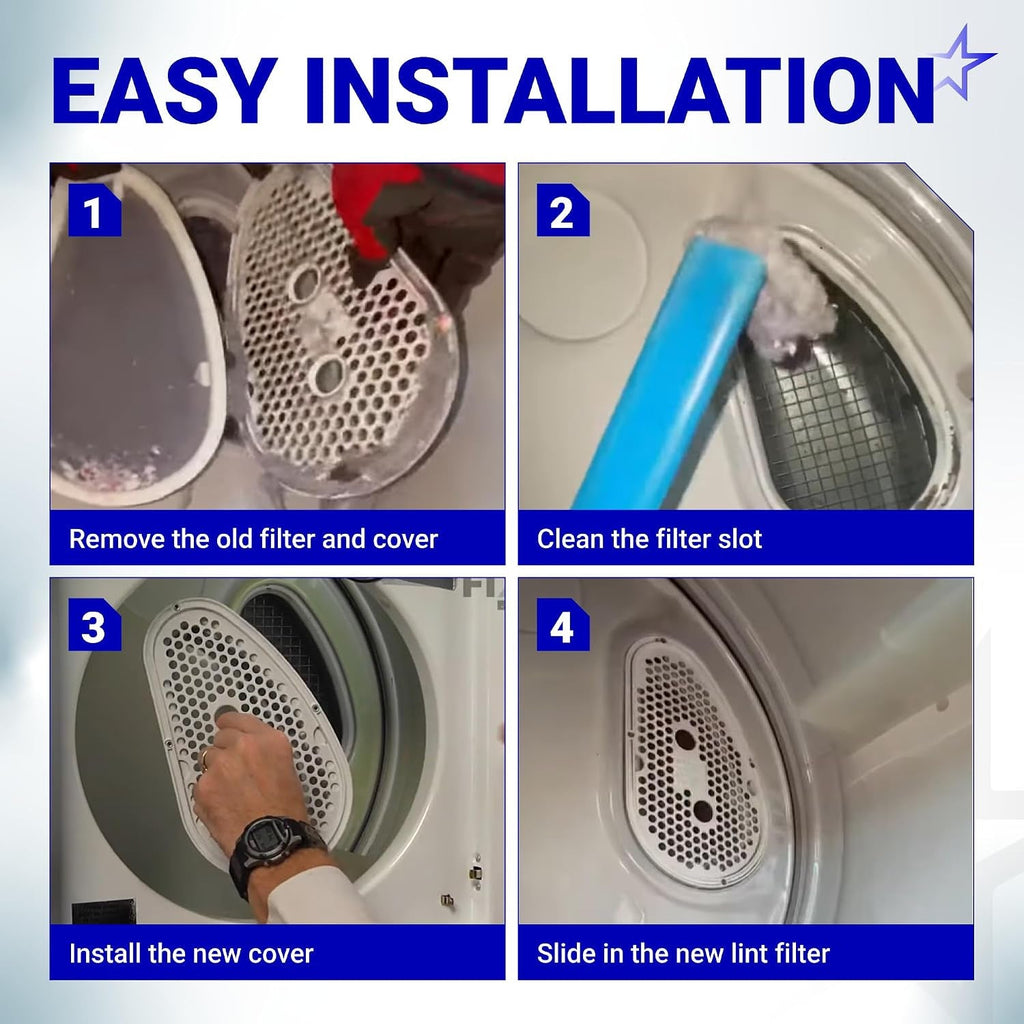 W10828351 Dryer Lint Filter & Cover with Mesh Screen For Whirlpool Kenmore Dryer/Washer