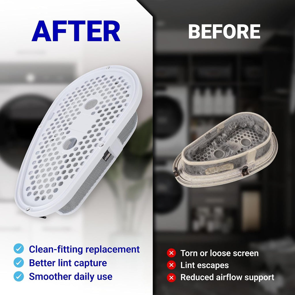 W10828351 Dryer Lint Filter & Cover with Mesh Screen For Whirlpool Kenmore Dryer/Washer
