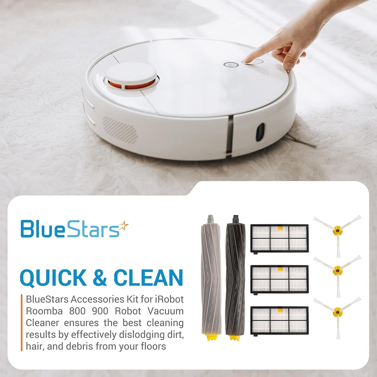 iRobot Roomba 800 900 Series Accessory Kit: Extractor, 3 HEPA Filters, 3 Side Brushes