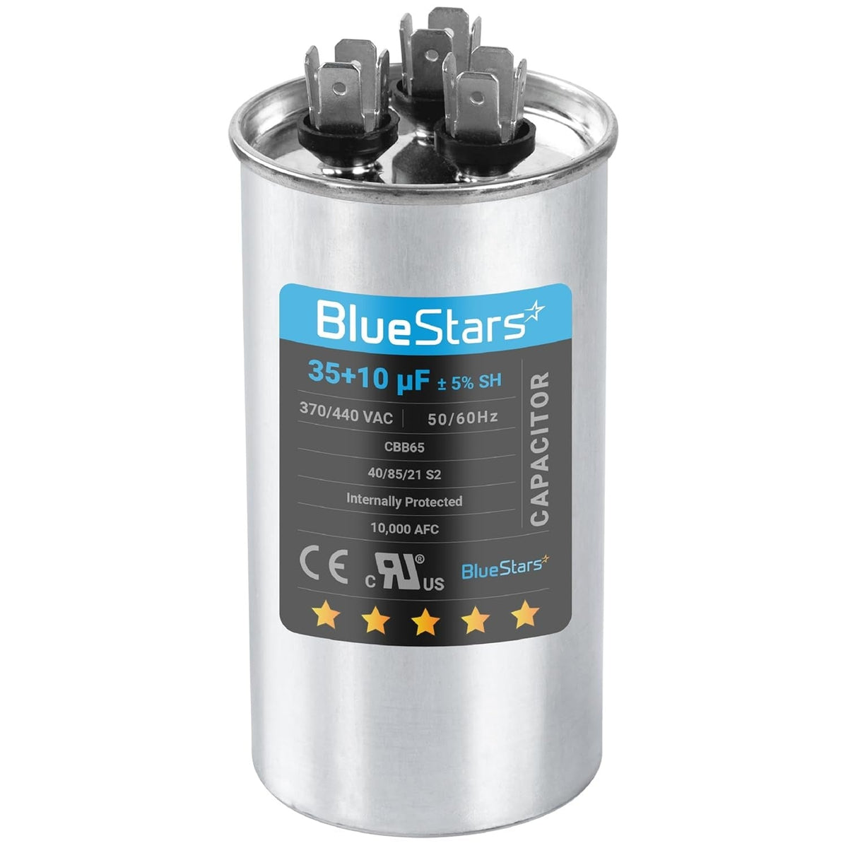 35+10 uF 370/440VAC ±5% CBB65 Dual Run Capacitor for Condenser Heat Pump