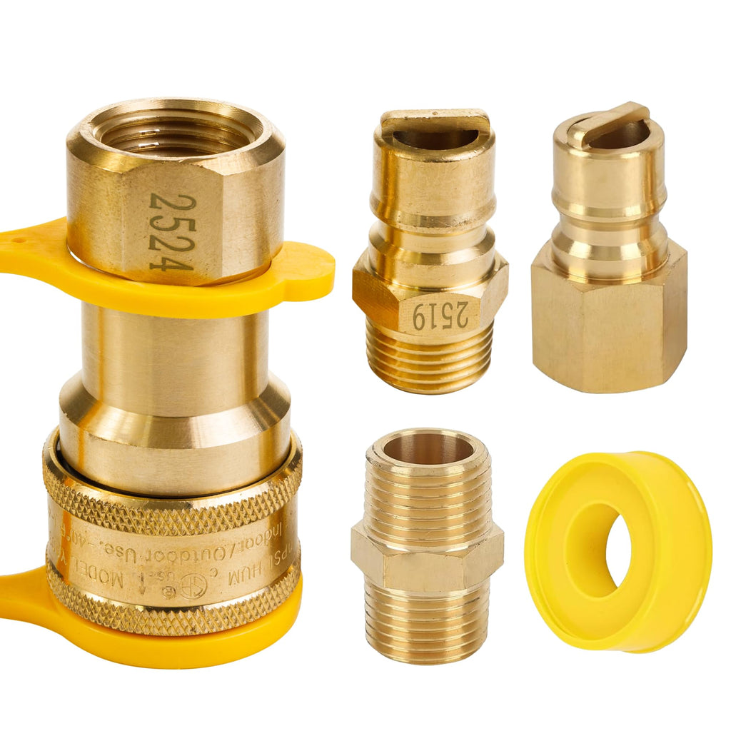 1/2" Gas Pressure Regulator - Natural Gas/LP, 2 Brass 1/2" NPT Adapters