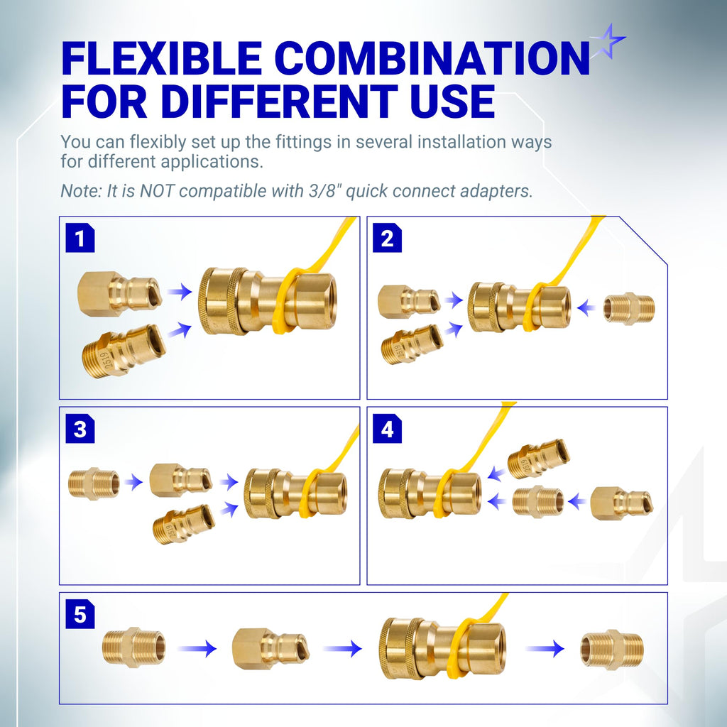 1/2" Gas Pressure Regulator - Natural Gas/LP, 2 Brass 1/2" NPT Adapters