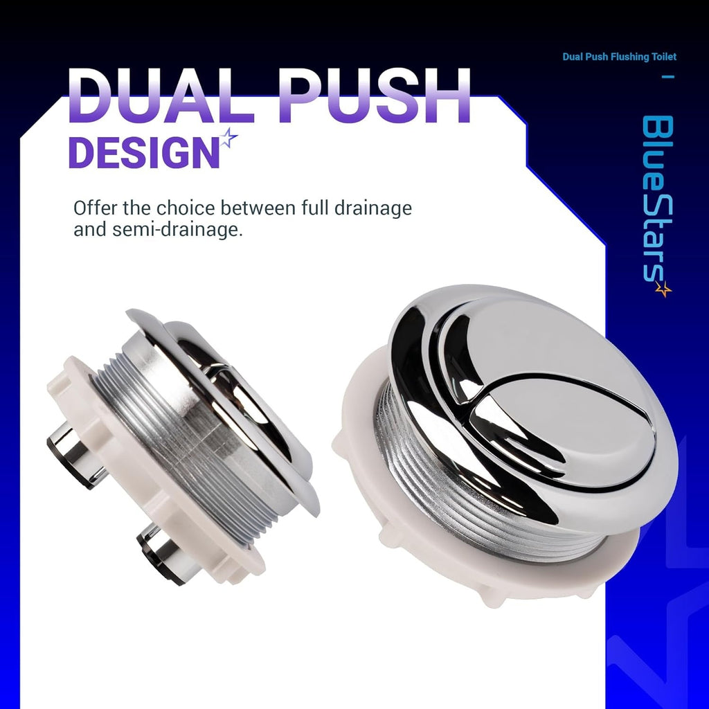 58mm/2.28in Thread Diameter Dual Push Flush Toilet Button