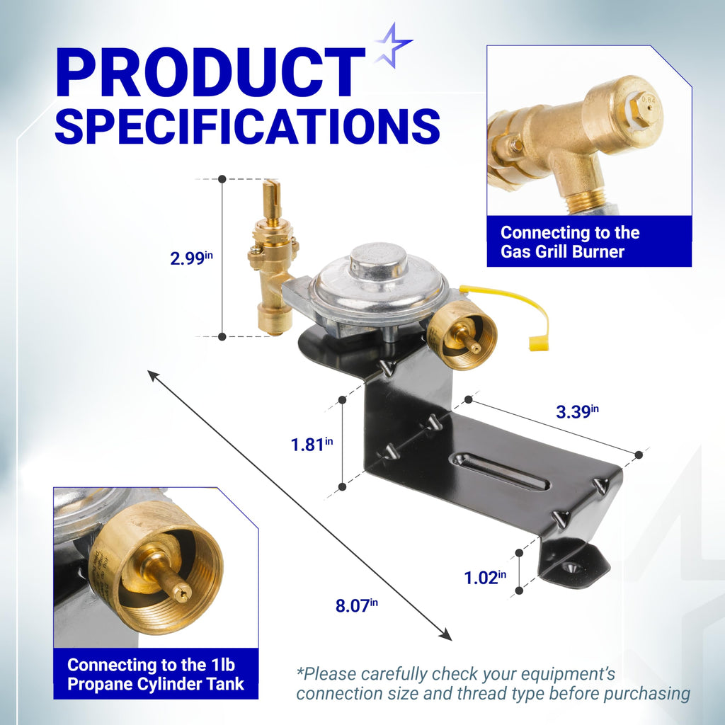 CSA Certified 64866 Weber Gas Grill Valve Regulator for Q1000 Q1200